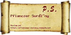 Pflanczer Surány névjegykártya